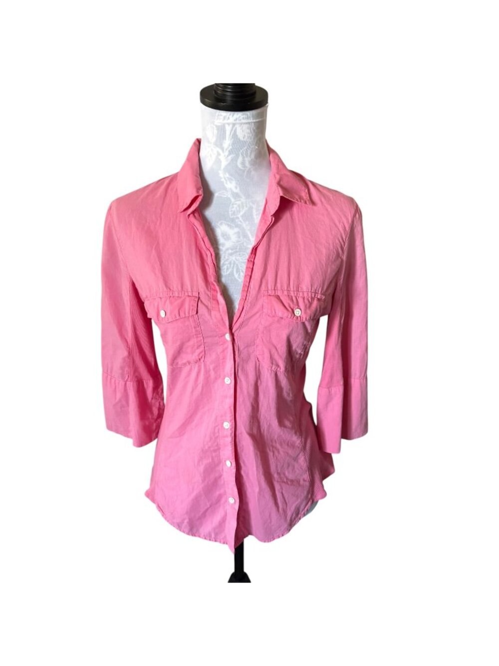 Standard James Perse Slub Side Panel 3/4 Sleeve Shirt Pink Size Large (3)